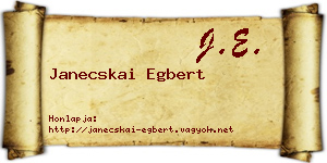 Janecskai Egbert névjegykártya